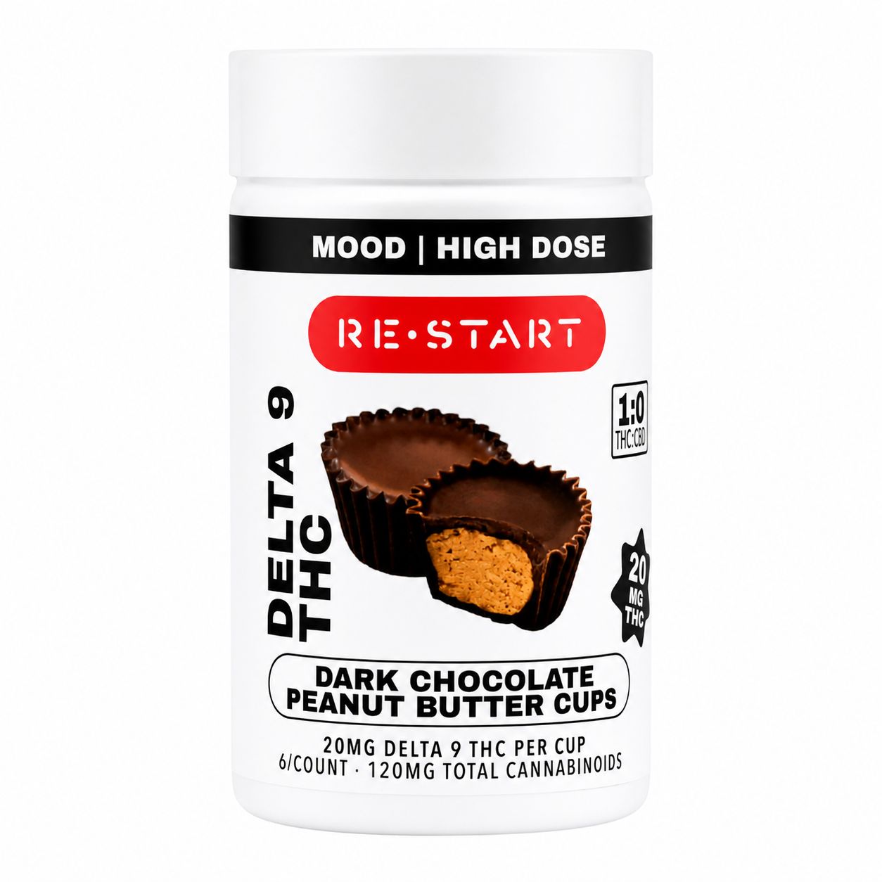 Delta 9 THC 20MG Dark Chocolate Peanut Butter Cups