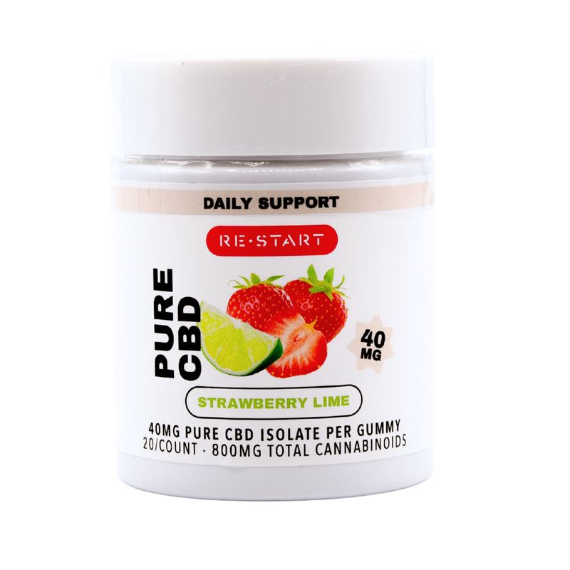 Pure CBD Gummies 40MG Strawberry Lime THC Free