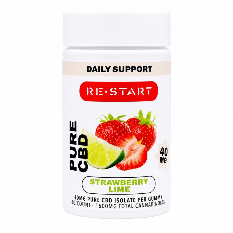 Pure CBD Gummies 40MG Strawberry Lime THC Free