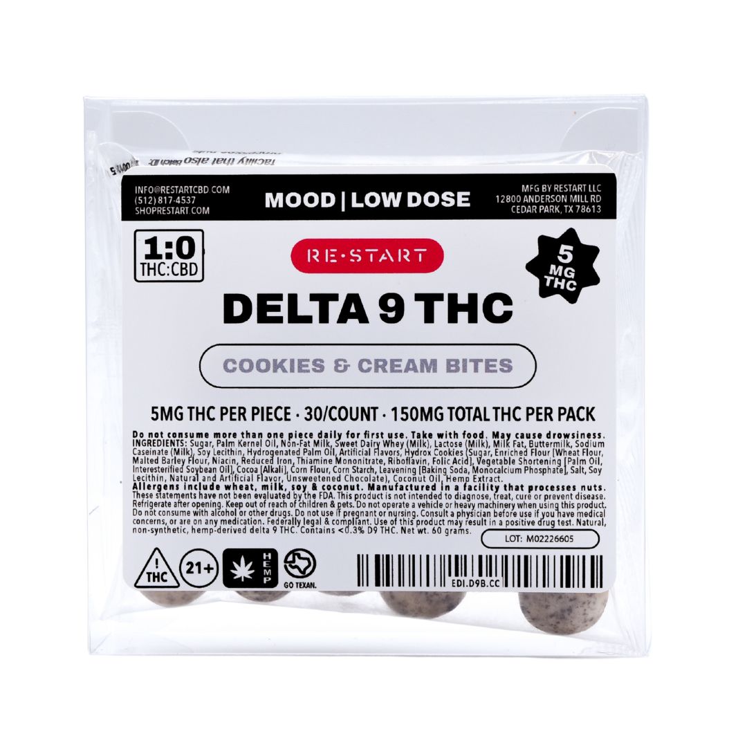 Delta 9 THC 5MG Cookies & Cream Bites 30ct Delta 9 THC 5MG Cookies & Cream Bites 30ct