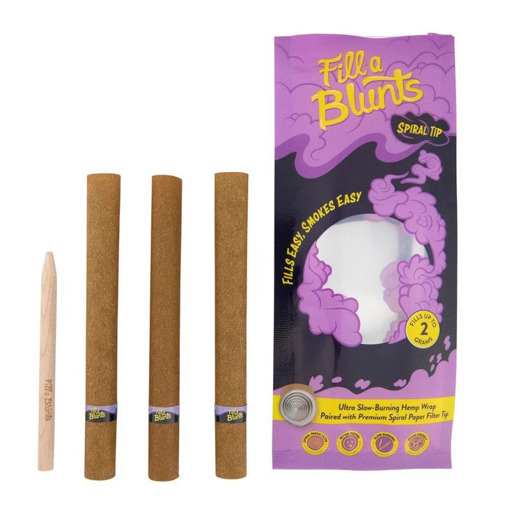 Fill-a Blunts 2 Gram Fatty Pre Rolled Hemp Wrap Blunt Tubes w/ Spiral Filter Tips 3/pk Fill-a Blunts 2 Gram Fatty Pre Rolled Hemp Wrap Blunt Tubes w/ Spiral Filter Tips 3/pk