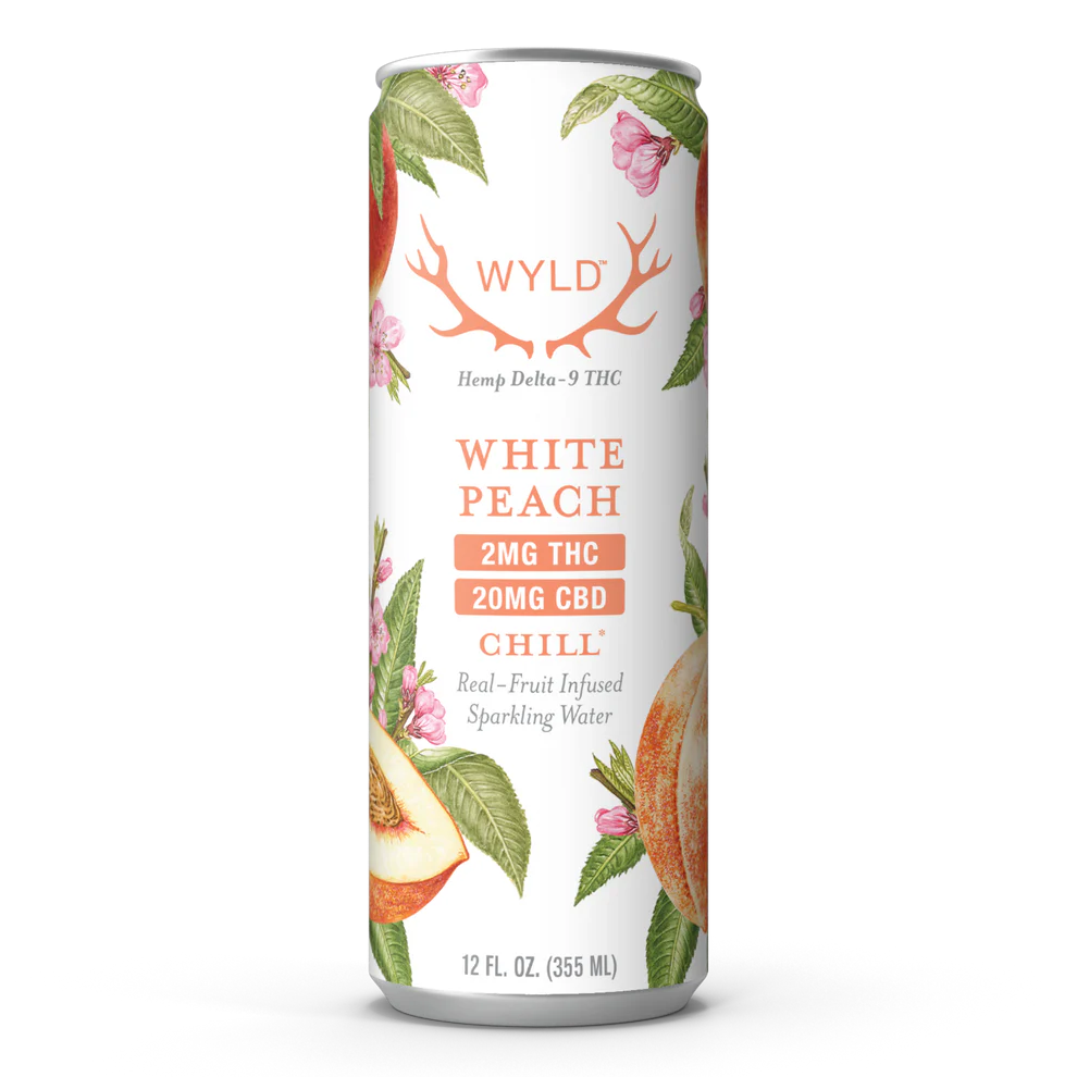 Wyld THC CBG 20MG Sparkling Water White Peach (1:10) Wyld THC CBG 20MG Sparkling Water White Peach (1:10)