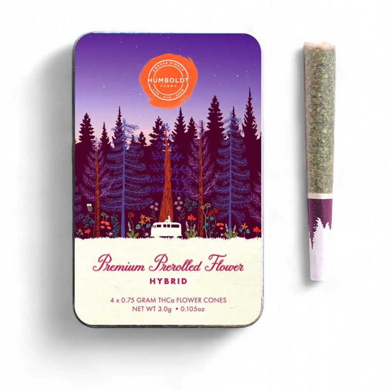 SHIPS from CA: THCA Pre-Rolls 4/pk (Case of 16) Humboldt Premium