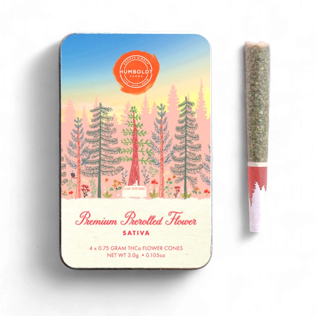 PRE-ORDER: Humboldt THCA Premium Pre-Rolls 4/pk (Case of 16) MSRP $384, Strain: (S) Papaya Bomb