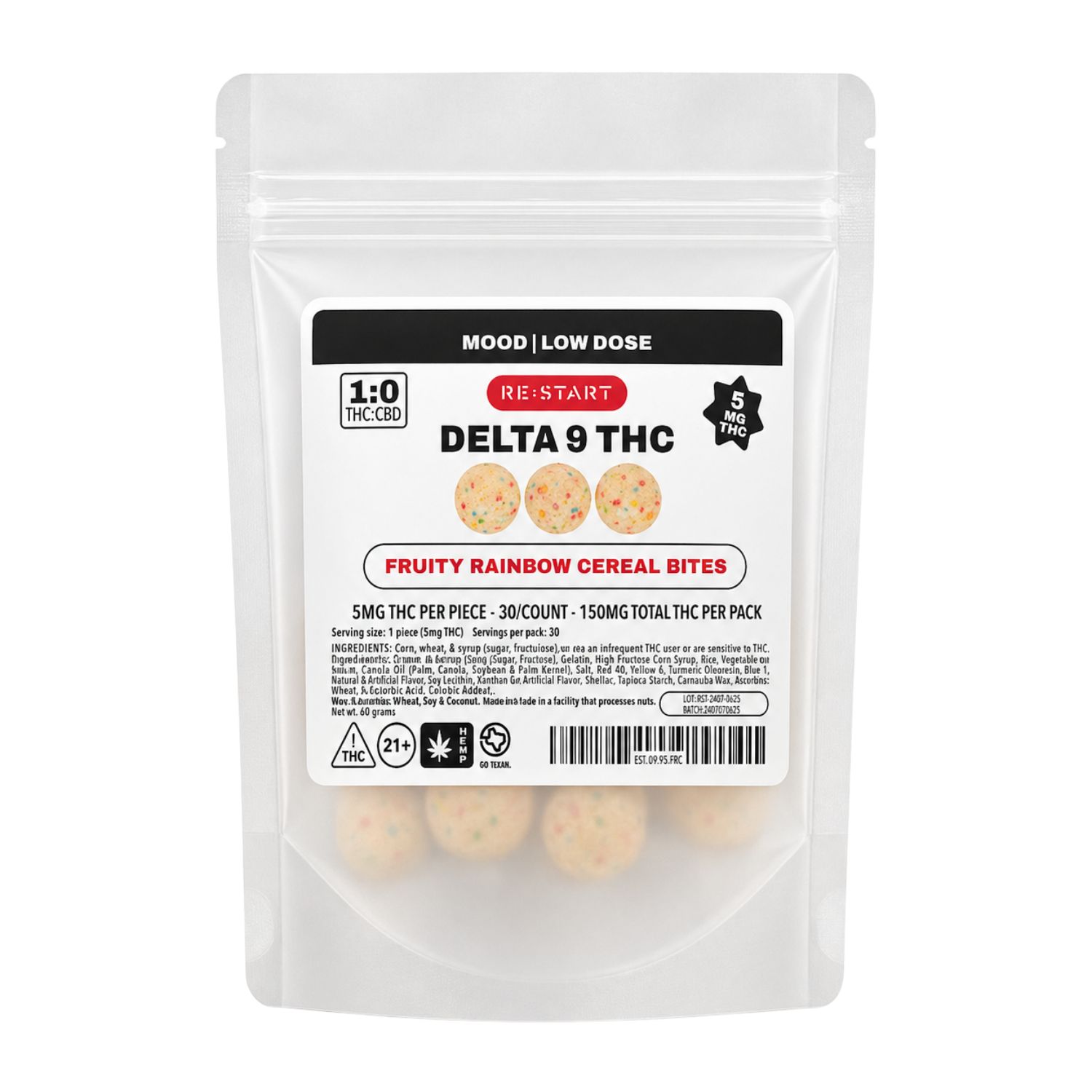 Delta 9 THC 5MG Fruity Cereal Bites 30ct