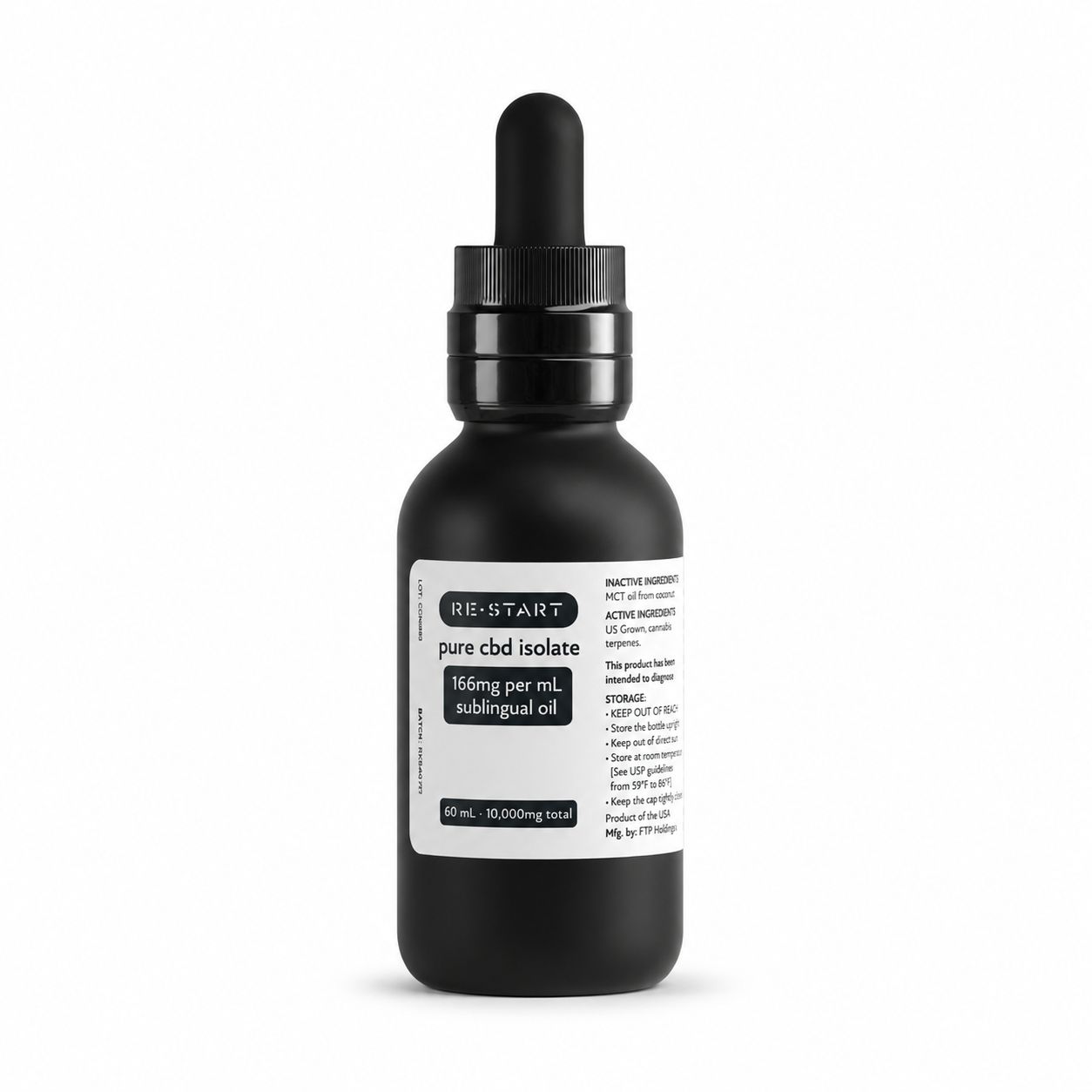 Pure CBD Oil 10,000mg  Natural 60mL NO THC