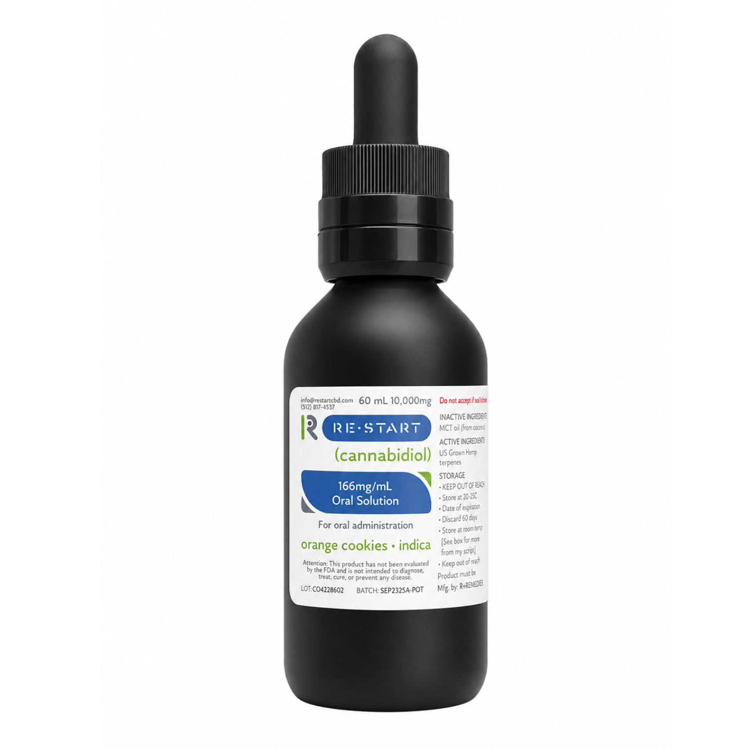Pure CBD Isolate Oil (10,000MG) 60ML (I) Orange Cookies