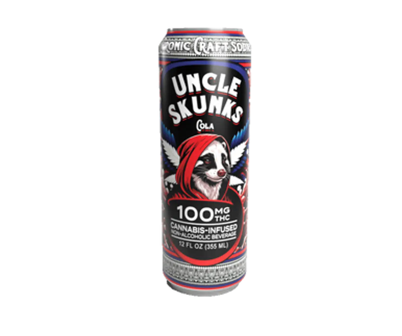 Uncle Skunks Delta 9 THC 100MG Craft Soda 12oz Cherry Cola