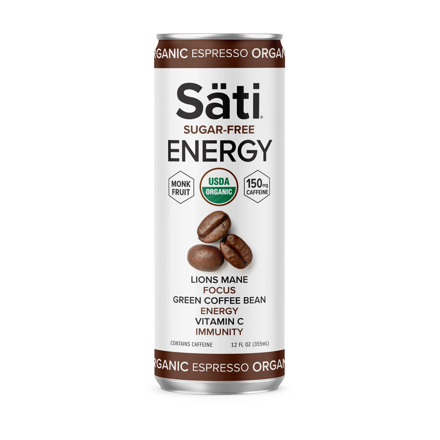 SAVE $5 - Sati Organic Sugar-Free Energy Lion’s Mane Drinks 4/pk, Flavor: Espresso (Reg. Price $20)