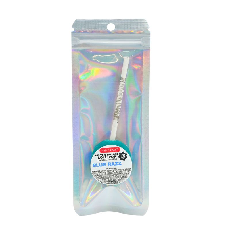 Delta 9 THC CBD 30MG Lollipop Blue Raspberry (2:1)
