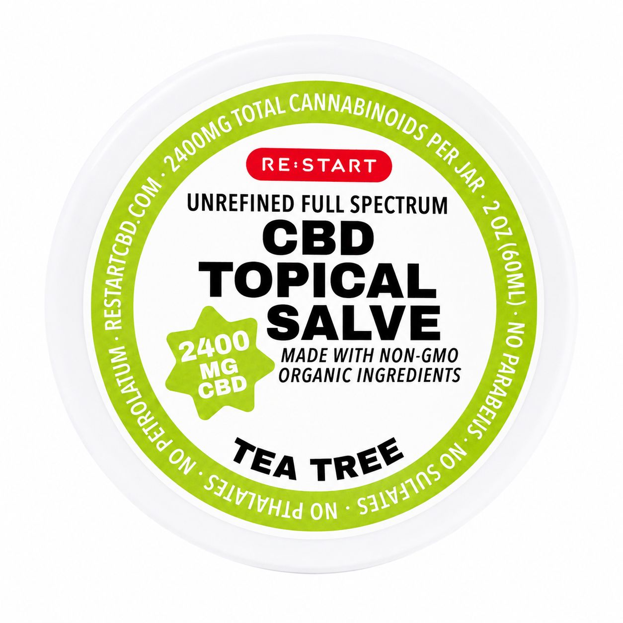 Raw Full Spectrum CBD Salve 2400MG - Tea Tree