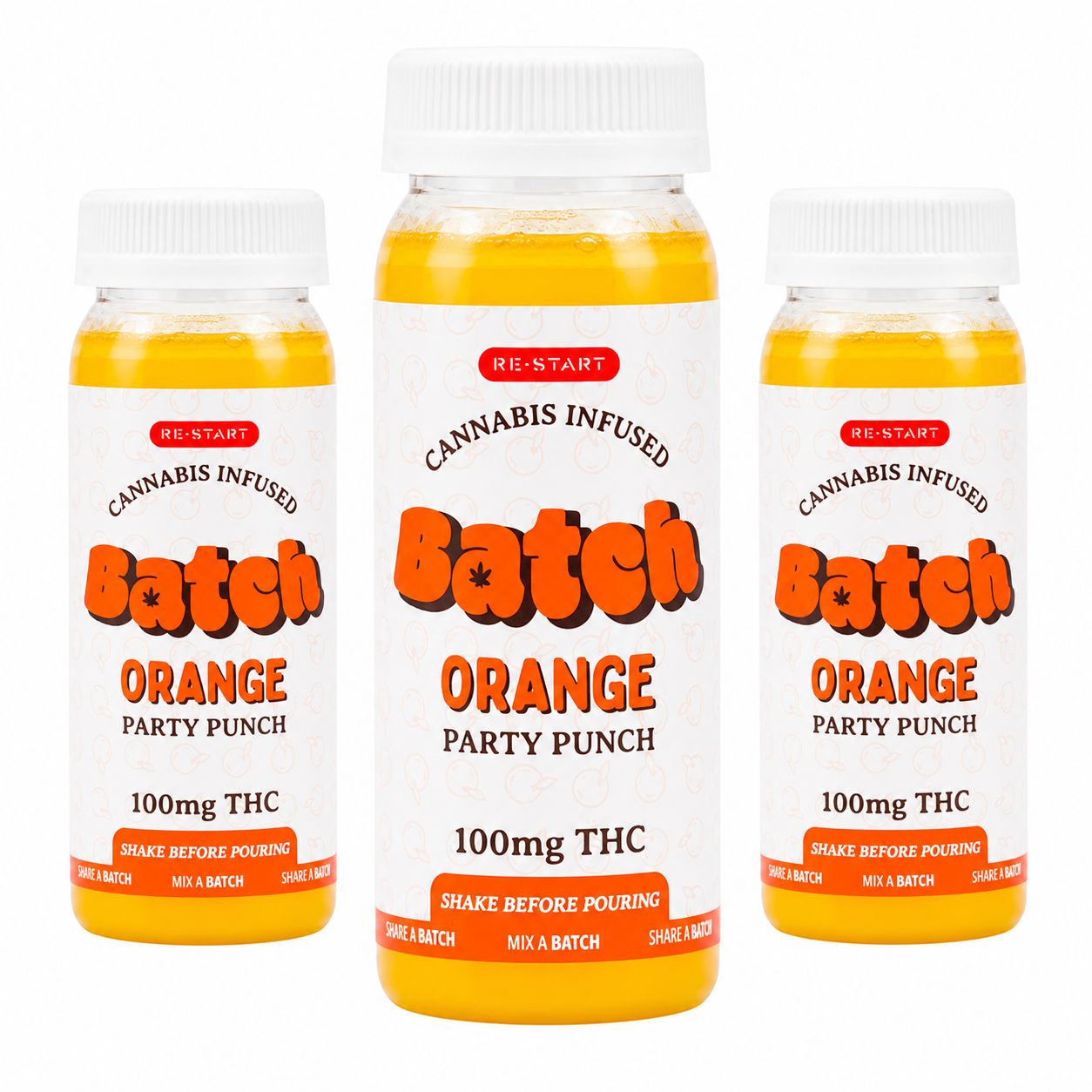 RESTART Batch 100mg D9 THC Drink 3-pack Bundle - Orange