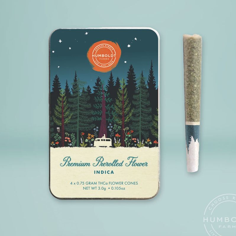 PRE-ORDER: Humboldt THCA Premium Pre-Rolls 4/pk (Case of 16) Rainbow Splash (H)