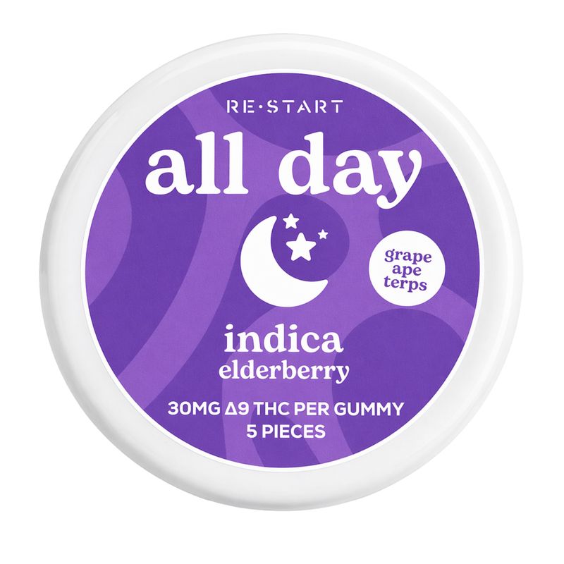 Delta 9 THC 30MG All Day Indica Gummies - Elderberry