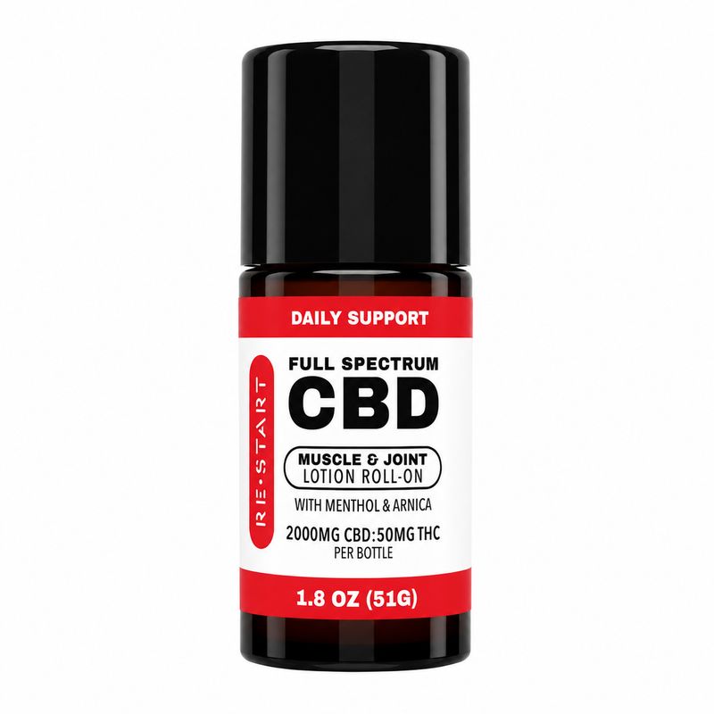 Organic CBD THC Muscle &amp; Recovery Topical Roll-On 2000MG CBD:50MG THC