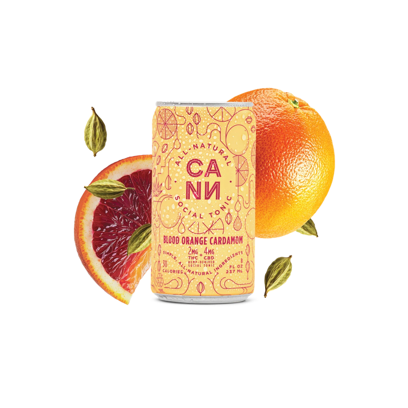 Cann THC All Natural Sparkling Water 8oz 2MG THC + 4MG CBD
