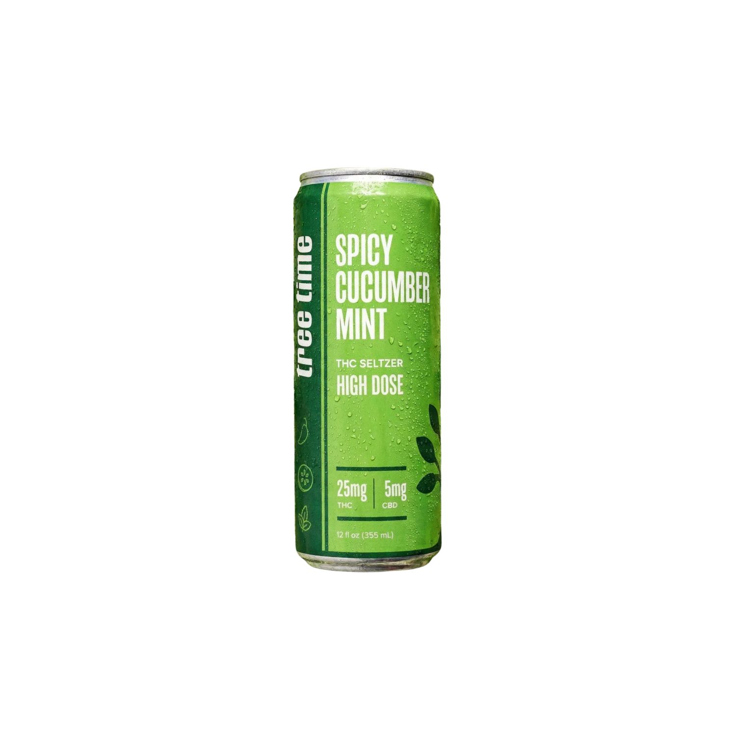 Tree Time Delta 9 THC Seltzers, Flavor/Strength: Spice Cucumber Mint 35MG THC + 10MG CBD *ATX Only
