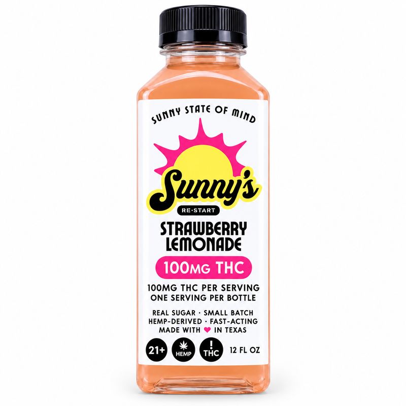 Sunny’s Delta 9 THC 100MG Strawberry Lemonade 12oz
