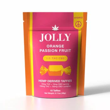 THC CBD Taffy 30MG (1:1) Orange Passionfruit 10-ct