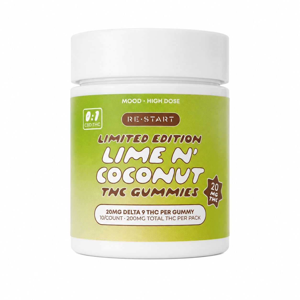 20% OFF - 20MG THC Gummies - Lime n' Coconut, Count: 10-ct (Reg. Price $45)