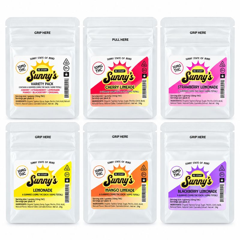 10MG THC Sunny's Gummy Variety Pack (5 x 4-ct)