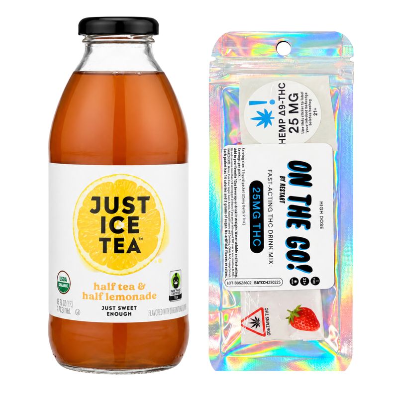 Just Ice Tea Organic +  On-The-Go 25MG THC Drink Mix