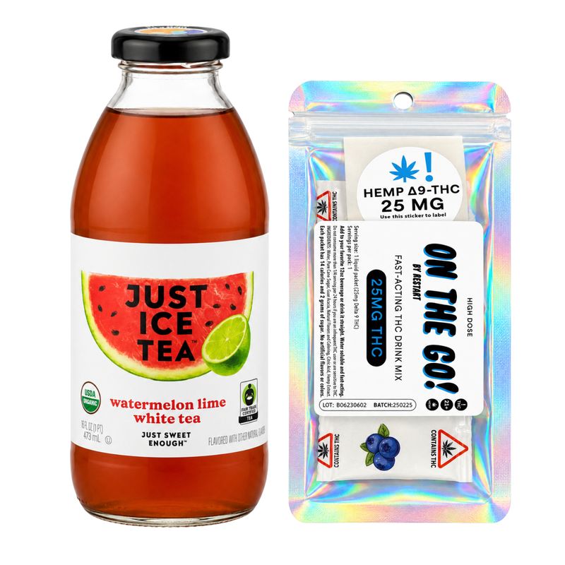 Just Ice Tea Organic +  On-The-Go 25MG THC Drink Mix