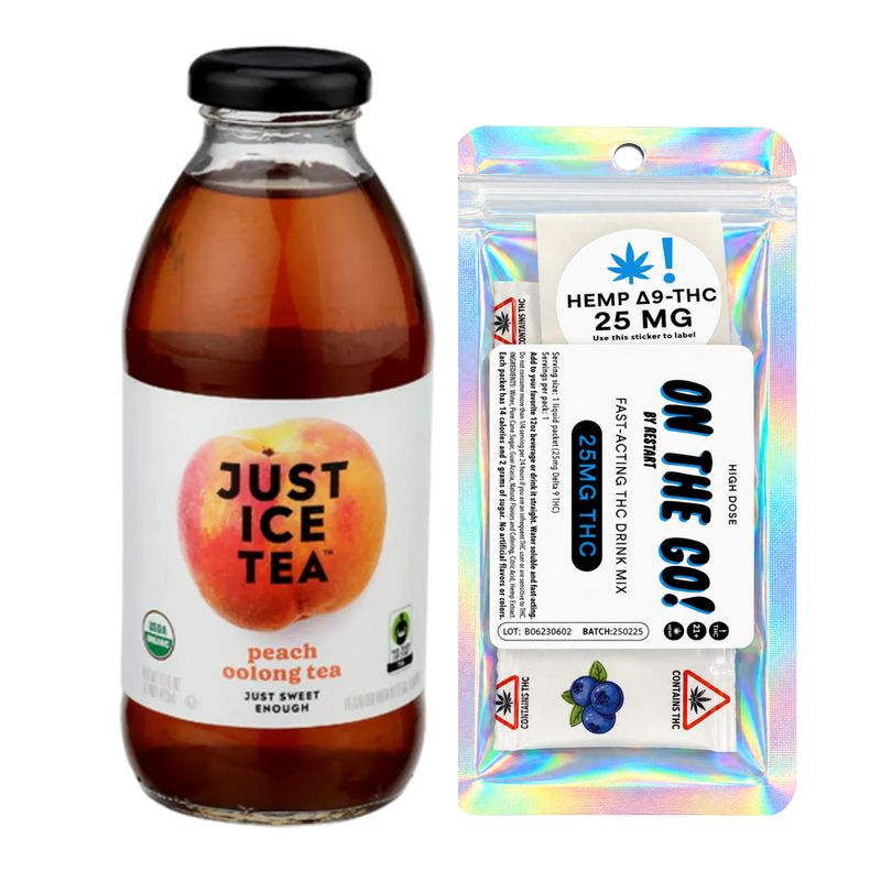 Just Ice Tea Organic +  On-The-Go 25MG THC Drink Mix