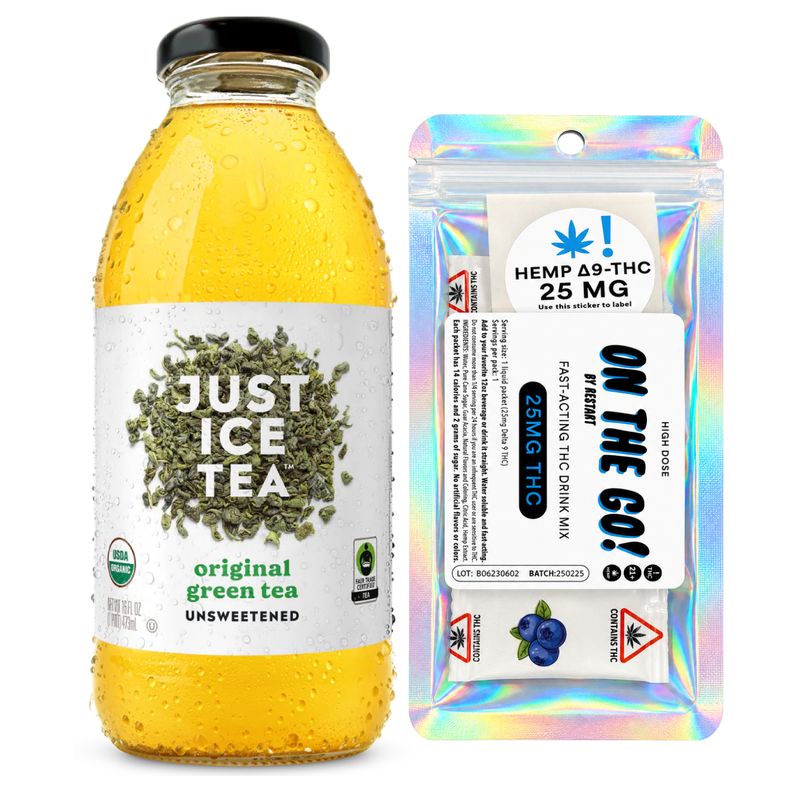 Just Ice Tea Organic +  On-The-Go 25MG THC Drink Mix