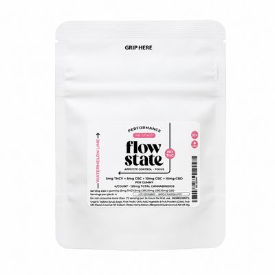 SAVE 50% - 30MG THCV:CBC:CBD:CBG Flow State Gummies - Watermelon Lime