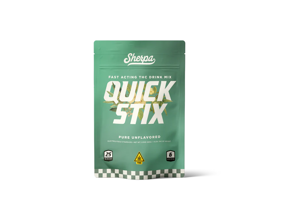 Sherpa Quick Stix (6-ct) THC 25mg + Electrolytes + B12 - Unflavored