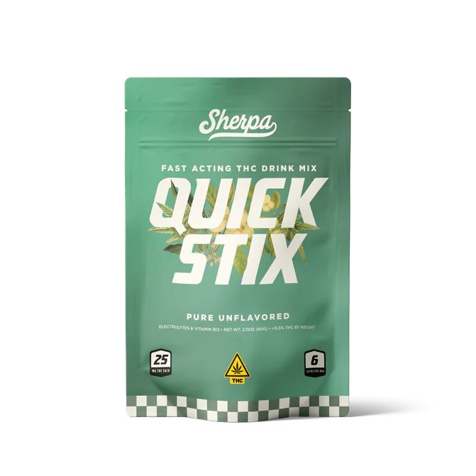 Sherpa Quick Stix (6-ct) THC 25mg + Electrolytes + B12 - Unflavored