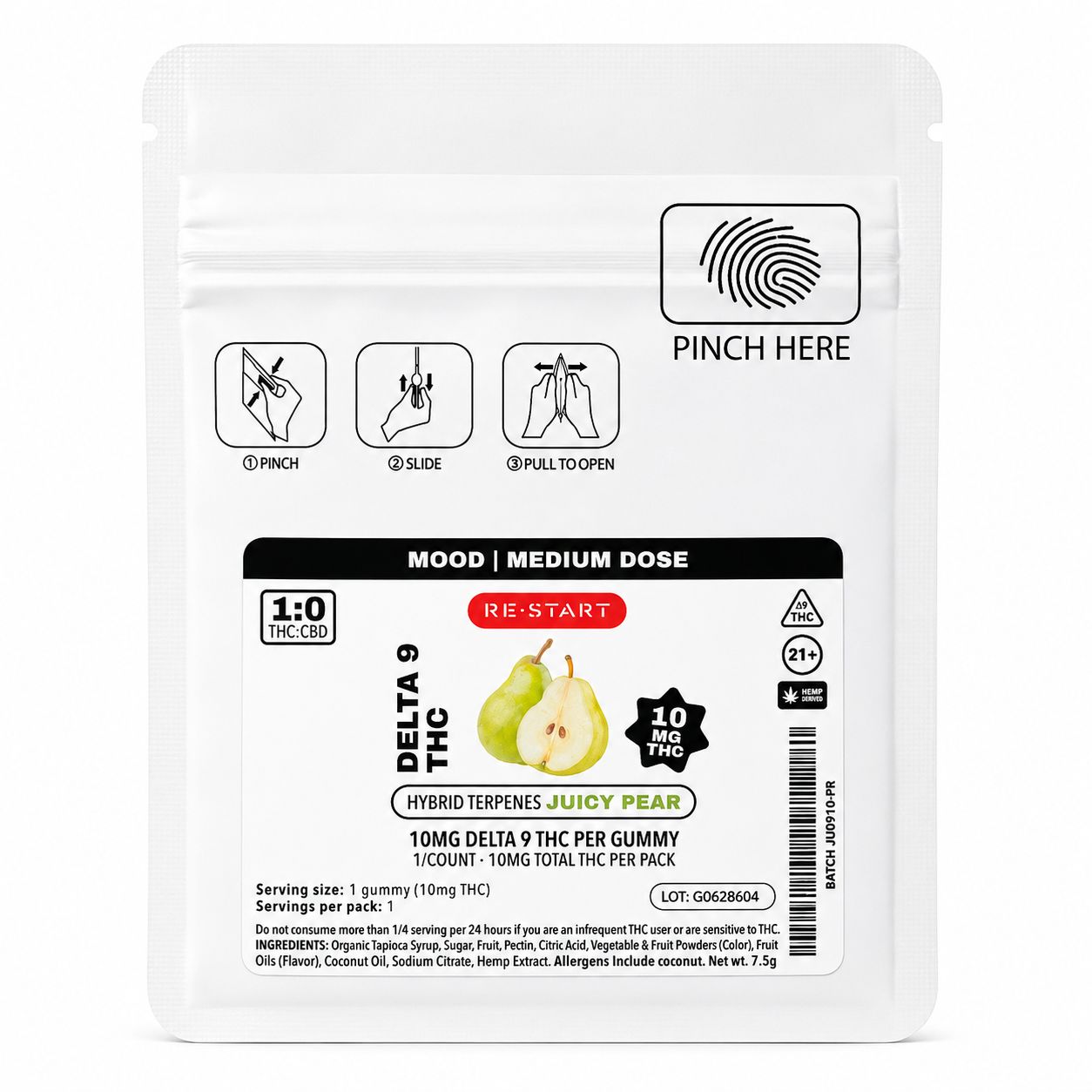 10MG THC Gummies - Juicy Pear / Hybrid (1-ct)