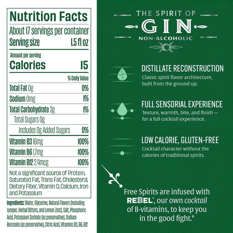 Free Spirits Non-Alcohol Gin 750mL
