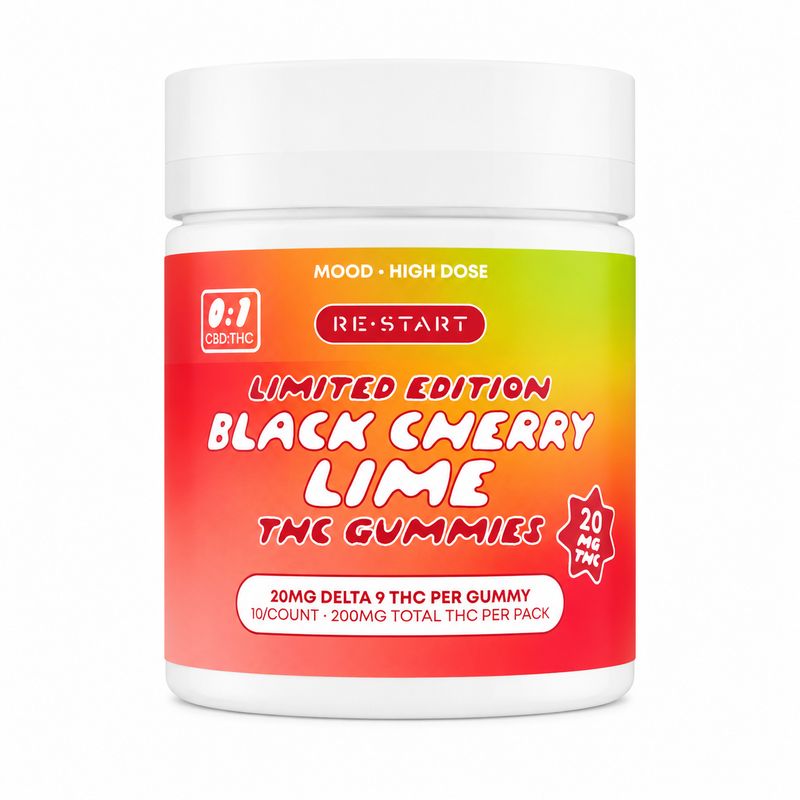 20MG THC Gummies - Black Cherry Lime