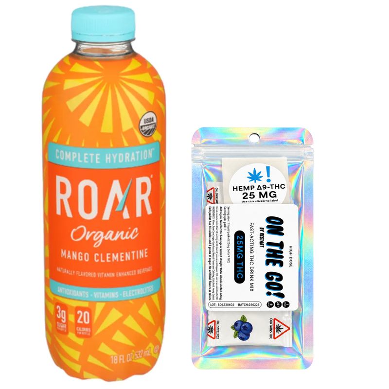 Roar Organics Electrolyte Drink + 25MG THC On-The-Go Mixer