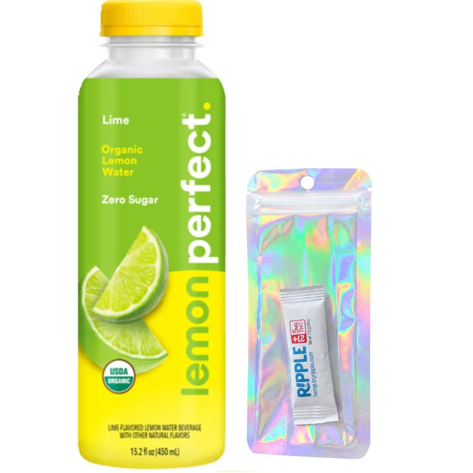 Lemon Perfect Organic Lemon Water + 5MG THC Drink Mix NO SUGAR, Flavor/Strength: Lime + Sugar Free Ripple