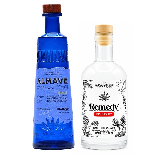 Almave Blanco Non-Alcoholic Blue Agave Spirit + THC Remedy Bundle