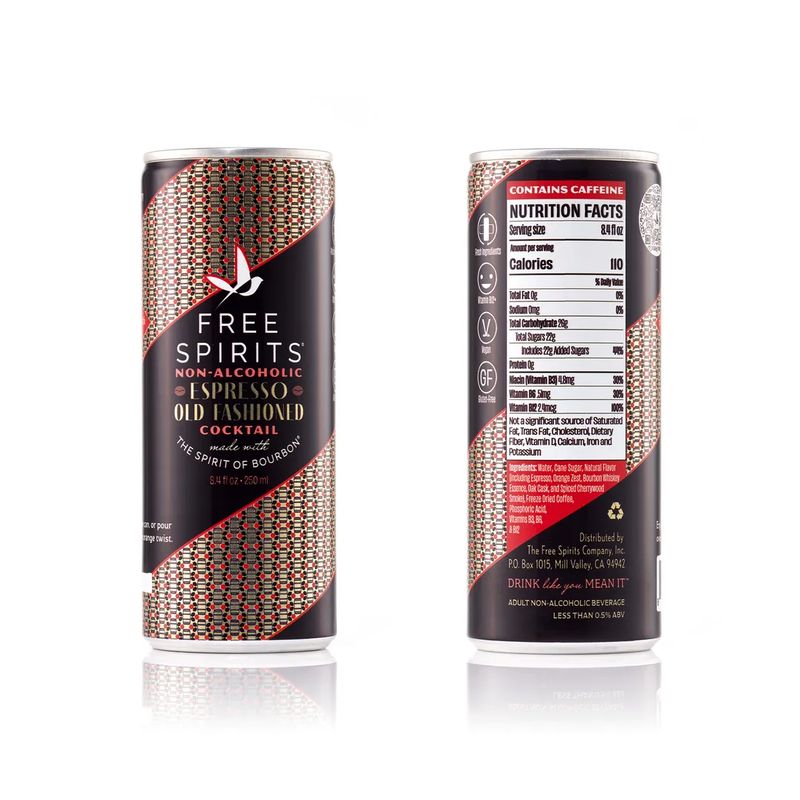 Free Spirits  Zero Proof Mocktails 8.4oz + THC DRINK MIX
