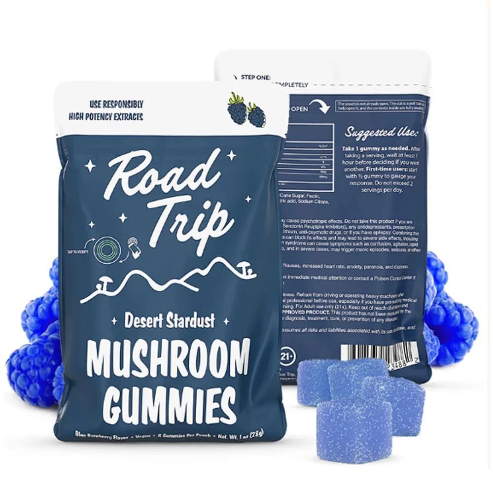 ROAD TRIP Desert Stardust Mushroom Blue Raspberry Gummies 8-ct