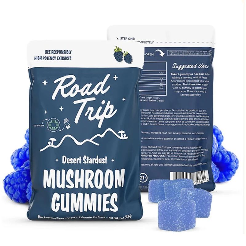 ROAD TRIP Desert Stardust Mushroom Blue Raspberry Gummies 8-ct
