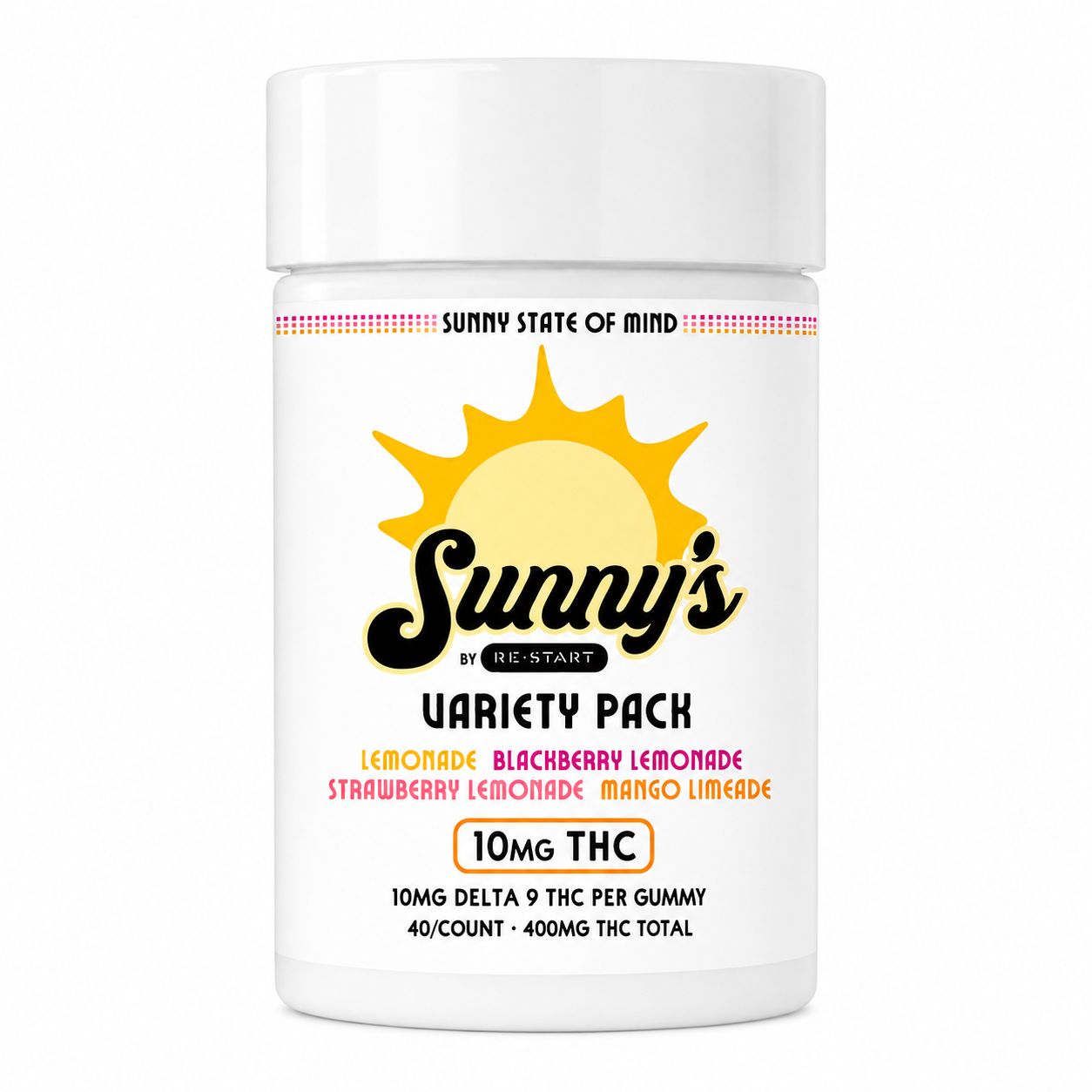 Sunny’s 10MG THC Gummies - Variety Pack, Count: 40-count