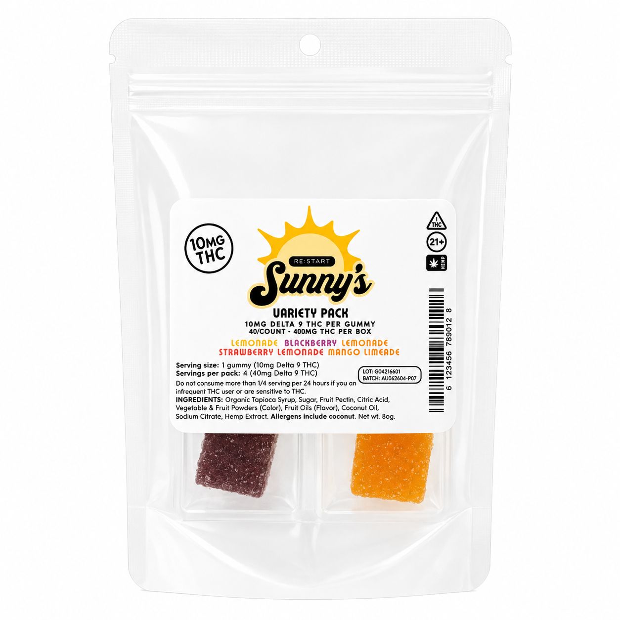 Sunny’s 10MG THC Gummies - Variety Pack (4-ct)