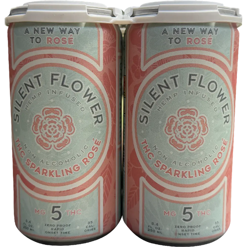 Silent Flower 5MG THC Sparkling Rose 4/pk (Reg. Price $24)