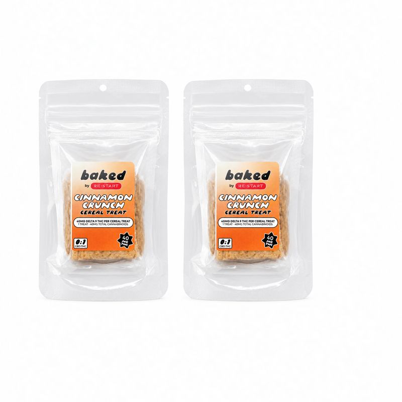 40MG THC Cinnamon Crunch Cereal Treat 2/pk