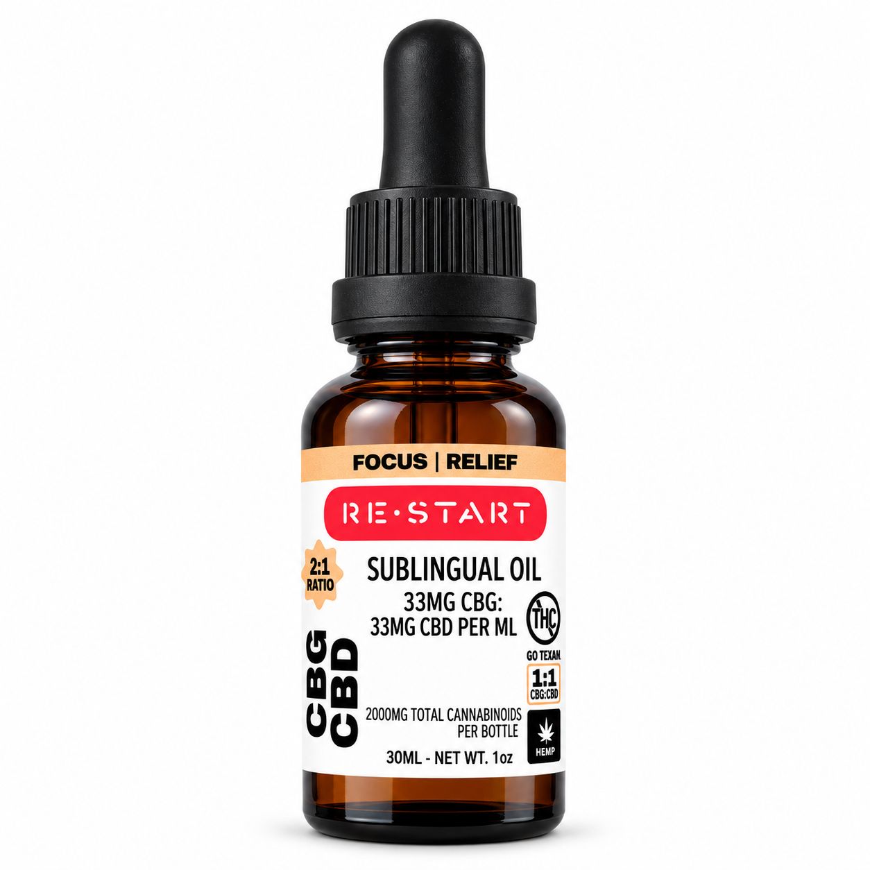 CBG CBD Oil (66MG/mL) 30mL 2000MG
