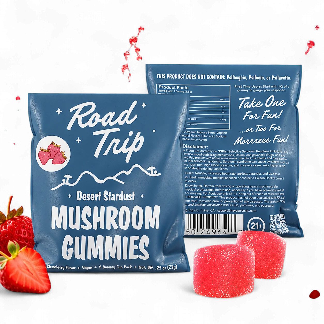 ROAD TRIP Desert Stardust Mushroom Strawberry Gummies 2-ct
