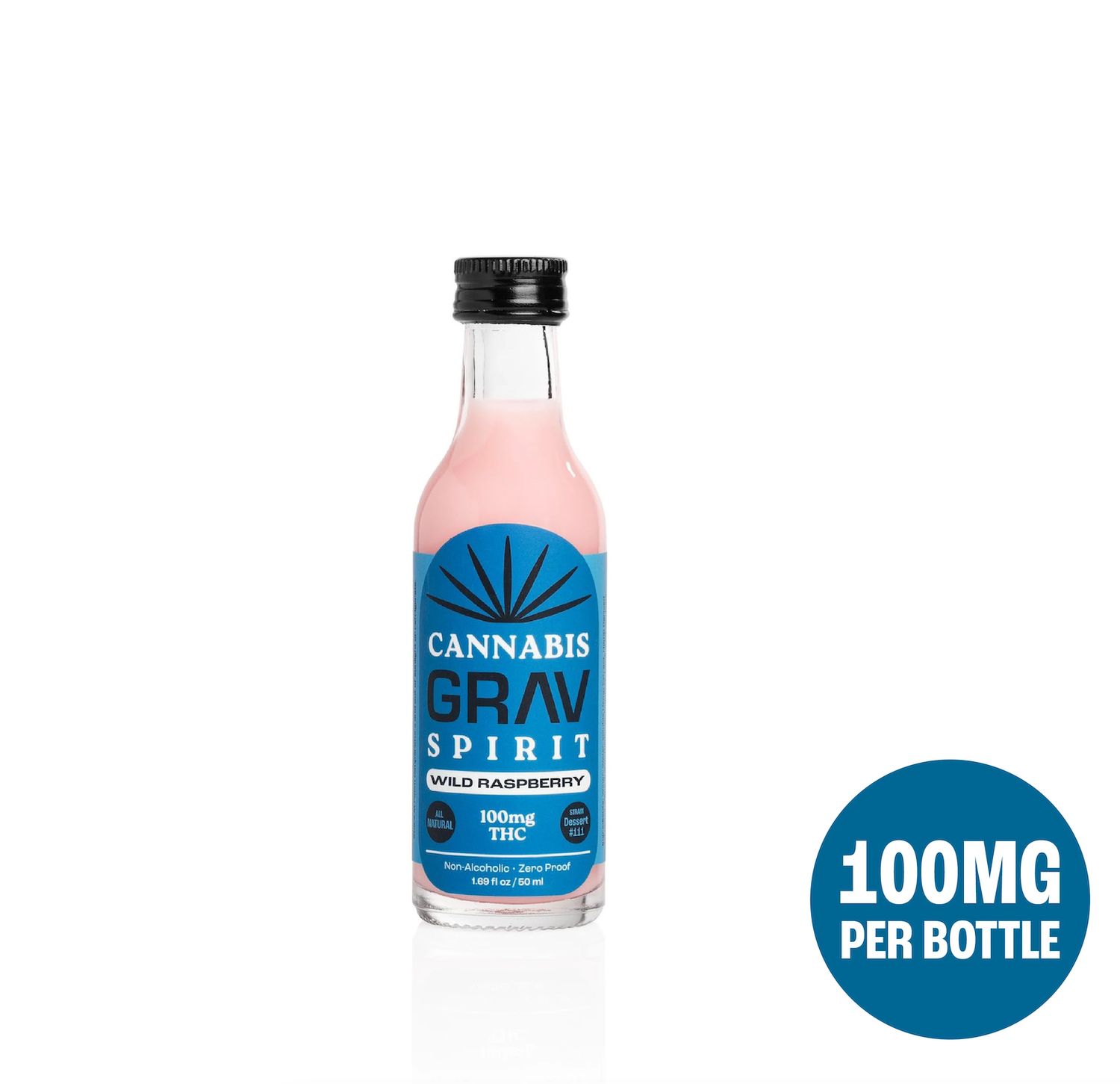 GRAV® Cannabis Spirit 100mg THC 50mL Shot, Flavor: Wild Raspberry