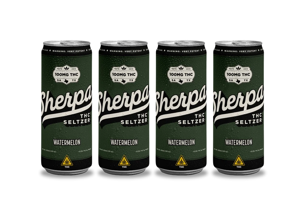 Sherpa THC Seltzer 100mg 4/pk Sherpa THC Seltzer 100mg 4/pk, Flavor: Watermelon