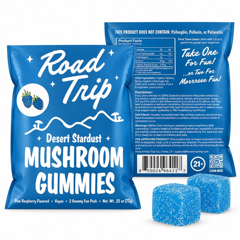 ROAD TRIP Desert Stardust Mushroom Blue Raspberry 2-ct